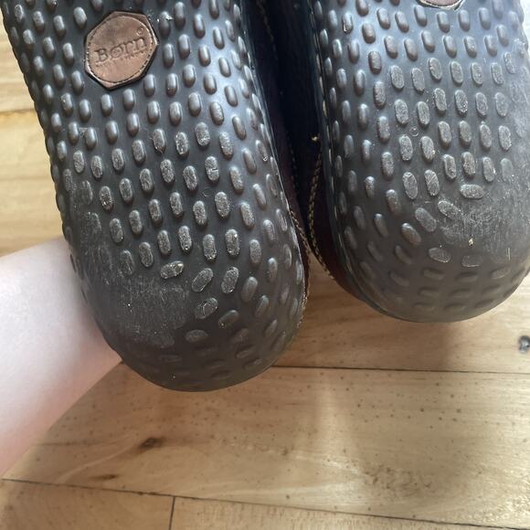 Born Shoes Womens 8.5 M Slip On Clogs Burgundy Brown Leather Comfort‎ Low Top - Picture 10 of 13